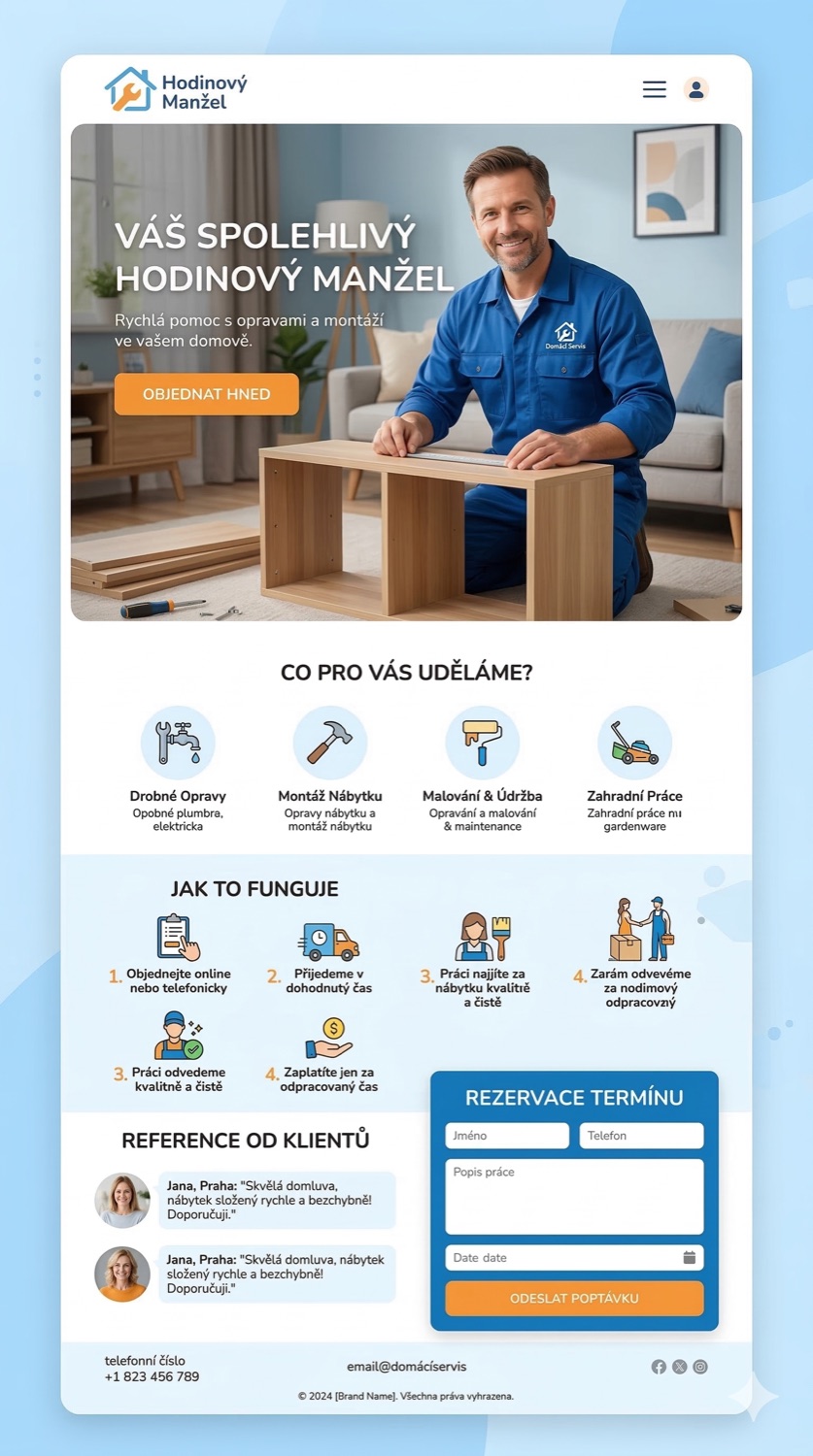 Ukázka webu hodinového manžela