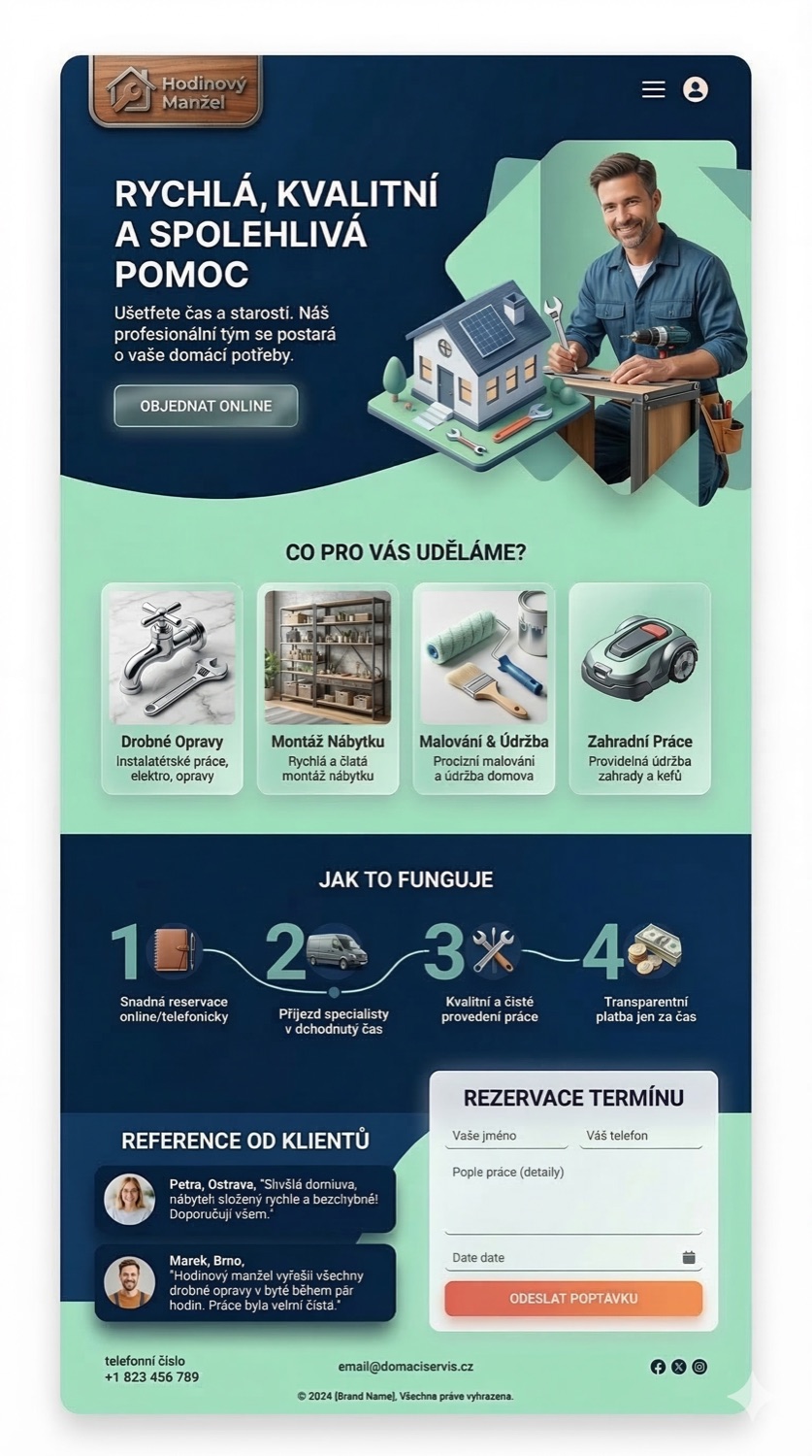 Ukázka webu domácích služeb