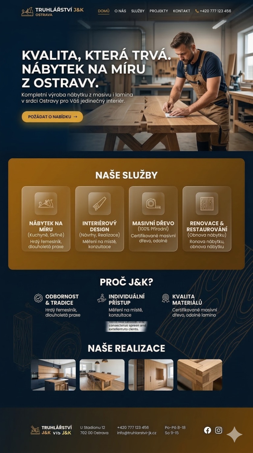 Ukázka webu truhlářství